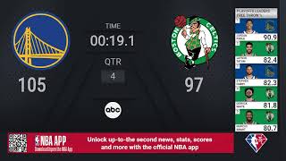 Warriors  Celtics  Game 4  2022 NBAFinals Presented by YouTube TV Live Scoreboard [upl. by Gilbart]