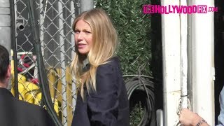 Gwyneth Paltrow Snubs amp Ignores Her Fans At Jimmy Kimmel Live Studios 6517  TheHollywoodFixcom [upl. by Acceber349]