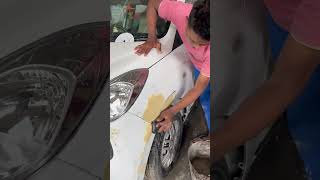 Car Fender Painting White carcare7896 carpainting shorts [upl. by Nylidnam844]