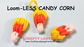 Rainbow LoomLESS EASY CANDY CORN CHARM HALLOWEEN Series Tutorials by Crafty LadybugHow to [upl. by Dorian]