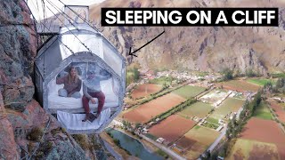 SKYLODGE ADVENTURE SUITES PERU 🇵🇪 SLEEPING ON THE SIDE OF A CLIFF IN A CAPSULE HOTEL [upl. by Irdua488]