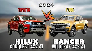 TOYOTA HILUX CONQUEST 4X2 vs FORD RANGER WILDTRAK 4X2 [upl. by Adnorahc]