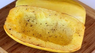 ROASTED SPAGHETTI SQUASH  how to roast spaghetti squash [upl. by Yvel]