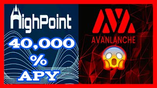 HIGHPOINT FINANCE  EARN 40000 APY✅ PASSIVE INCOME ON AVALANCHE AVAX NETWORK [upl. by Neetsirk]