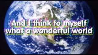 WHAT A WONDERFUL WORLD KARAOKE Louis Armstrong instrumental lyrics video [upl. by Scrivens]