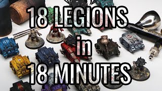 18 LEGIONS IN 18 MINUTES  Legions Imperialis  Army Painting  Horus Heresy [upl. by Eninotna411]