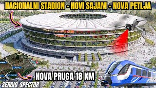 Beograd Nacionalni stadion IZGRADNJA Sajam i Expo 2027 Nova Petlja na Obilaznici beograd [upl. by Nerita662]