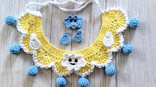 crochet cloud drop of 114 pet collar pet lovers gifts [upl. by Enrobialc]