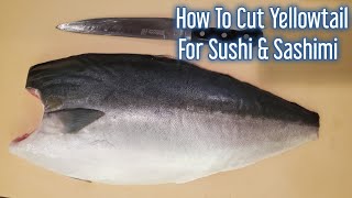 Cara Memotong Ikan Yellowtail Untuk Sushi amp Sashimi  How To Cut Yellowtail For Sushi amp Sahimi [upl. by Kifar]