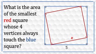 The smallest square inscribed in another square [upl. by Yadseut]