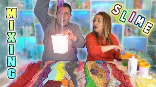 Mezclando mi COLECCIÓN de SLIME  SLIME GIGANTE ARCOIRIS 🌈 Mixing SLIME [upl. by Heall155]