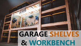 DIY Garage Shelves  Shelf  Workbench  Storage  industrial [upl. by Giulio]