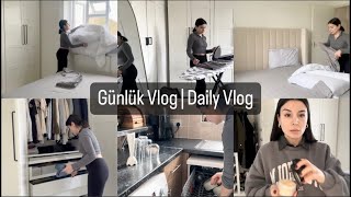 Günlük VLOG  Rutin ev işleri 🧹  nevresim günü benimle hazırlan 💄 [upl. by Llekcir]