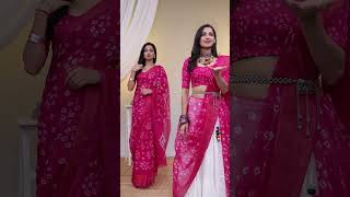 Saree to navratri outfit hack meesho saree navratrichaniyacholi navratri [upl. by Groscr]