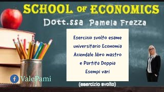 Esercizio svolto esame universitario economia aziendale libro mastro e partita doppia esempi vari [upl. by Neirad608]