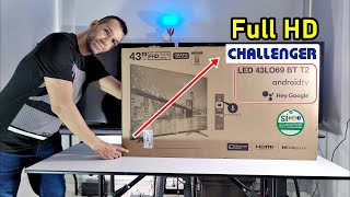 CHALLENGER SMART TV FULL HD 43L069 BT T2 ANDROID TV REVIEW COMPLETA [upl. by Cletis]