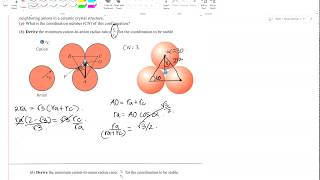 Deriving CationAnion ratio for Coordination numbers 36 and 8 [upl. by Norted]