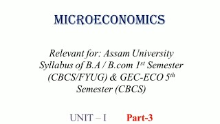 Introduction to Microeconomics  part 3  HS BA BCom AHSECCBCS FYUG [upl. by Yrome664]