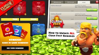 How to Claim All Clash Fest Rewards Now  Unlock Free Rewards in Clash of Clans World Championship [upl. by Roybn630]