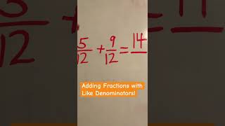 Adding Fractions with Like Denominators [upl. by Modesta354]