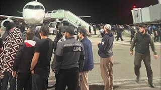 Hundreds storm airport in Russia’s Dagestan in antisemitic riot over arrival of plane from Israel [upl. by Yenatirb]