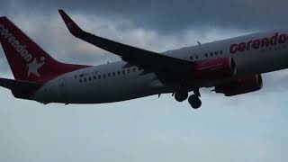 Corendon Airlines Europe B737800 Takeoff Groningen Airport Eelde [upl. by Howlend351]