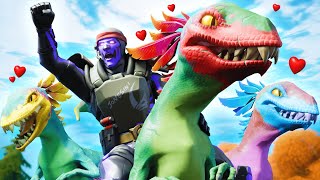 I tamed DINOSAURS in Fortnite [upl. by Enirol]