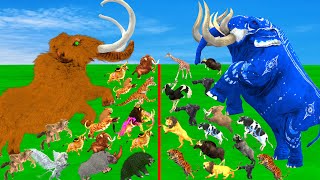 Modern Mammals vs Cenozoic Beasts Size Comparison Mammoth TRex Vs Elephant Lion Animal Epic Battle [upl. by Olds717]