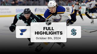 Blues at Kraken  October 8 2024  NHL Full Game Highlights [upl. by Chrysler104]