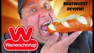 Wienerschnitzel® Pretzel Bun Grilled Bratwurst REVIEW [upl. by Elocn]