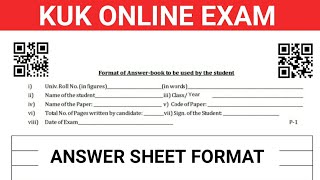 KUK University online exam 2021 answer sheet format kuk online exam kaise hota hai kuk July 2021 [upl. by Bonneau682]