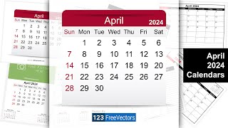 April 2024 Calendar  123FreeVectors [upl. by Marin862]