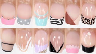 50 EASY NAIL IDEAS  50 different ways to do a French Manicure at home HUGE nail art compilation [upl. by Blanchard]