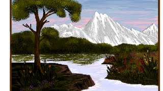 HOW TO DRAW A LANDSCAPE WITH MS PAINT [upl. by Ellekram]