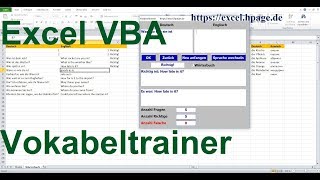 24 Vokabeltrainer in Excel VBA selber erstellen [upl. by Winna355]