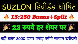 15100 Bonus🔥 Suzlon Energy Share Big News Today  Suzlon Share dividend BNS price TARGET analysis [upl. by Nolaf301]