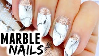 MARBLE amp ROSE GOLD NAIL TUTORIAL  sophdoesnails [upl. by Okire118]