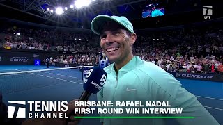 Rafael Nadal Discusses Comeback Victory  Brisbane 1R [upl. by Klarrisa]