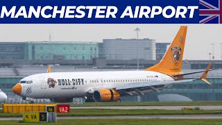 Manchester Airport Live  thrilling closeup departures and arrivals  Thur 9th May 24 [upl. by Kreis792]