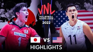 LEGENDARY MATCH  JAPAN vs USA  Mens VNL 2022 [upl. by Siva]