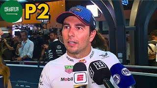 quotEstuve Conectado Con El Autoquot  Declaraciones Checo Pérez Tras Finalizar P2  Arabia Saudi 2024 [upl. by Reaht]