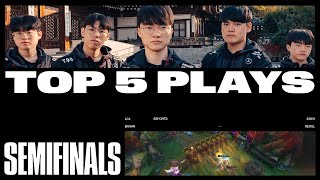 Top 5 Plays of Semifinals  Worlds 2023 [upl. by Ylloj]