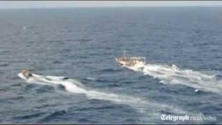 Royal Navy capture Somali pirate boat in the Indian Ocean [upl. by Goulette]