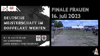 Doppelaxtwerfen Deutsche Meisterschaft 2023 Klingenberg  Finale Frauen [upl. by Jelena869]