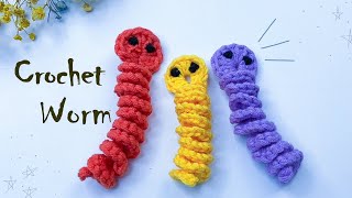 Easy Crochet Worry Worm Tutorial  Crochet Worm DIY [upl. by Chrisoula]