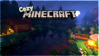 🌲 Cozy Lakeside Cabin Campfire 🌙 with Loons Crickets and Minecraft C418 Music Study Sleep Relax [upl. by Pinter]