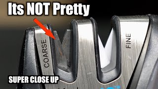 What A Pull Through Knife Sharpener ACTUALLY Does To Your Knife  SUPER CLOSE UP [upl. by Eerehs]