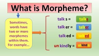 What is Morpheme Morpheme as a word Words having two or more morphemes L4 morpheme [upl. by Ecnerrat630]