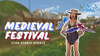 The medieval madness festival Jousting Dragons Cosplay amp More‐ Star Stable Update [upl. by Ifen]