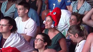 French fans disappointed as US mens team beat France in Olympics basketball final [upl. by Taka]